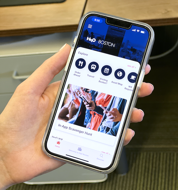 Phone with HqO App
